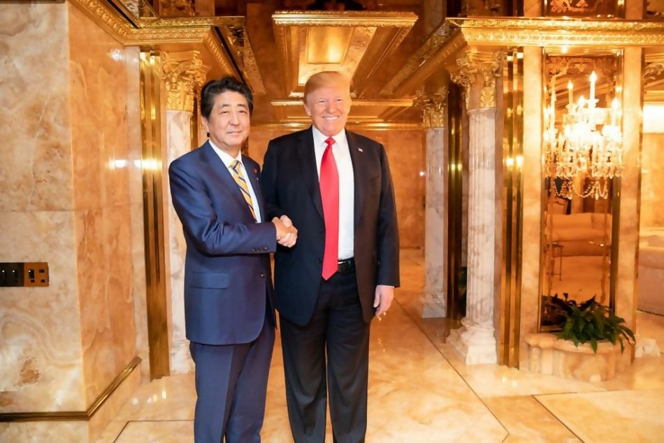 Donald Trump, President of the USA, and Shinzo Abe, Prime Minister of Japan