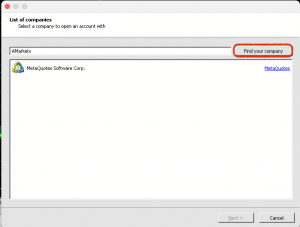 MT5 - find your company